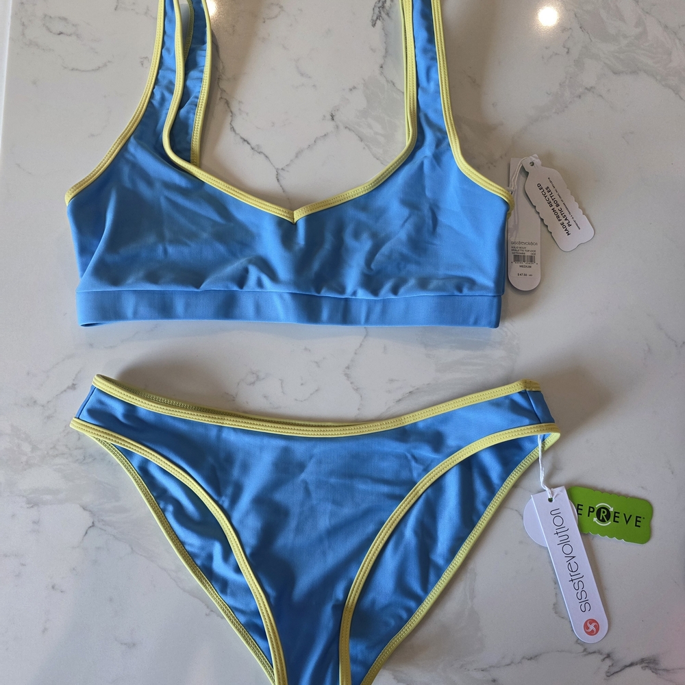 NWT SisstRevolution Blue and Yellow Bikini